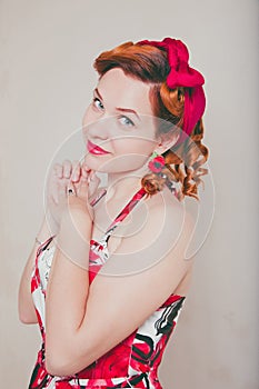 Young woman in retro style