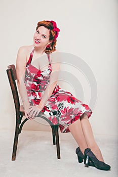 Young woman in retro style