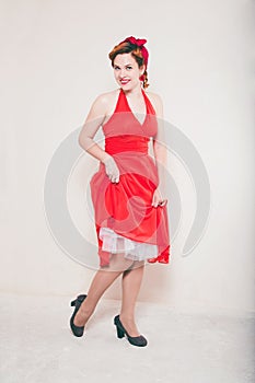 Young woman in retro style