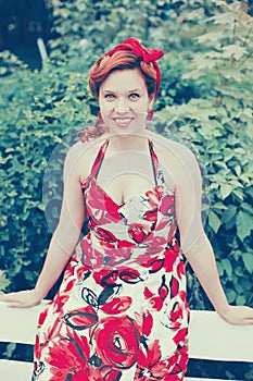 Young woman in retro style