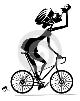 Young woman rides a bicycle