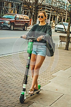 Scooter riding and shopping in Austin