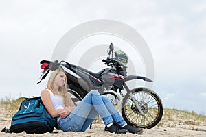 Young woman on a road-trip