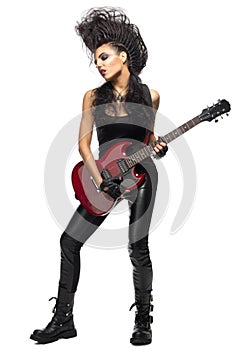 Young woman rock musician