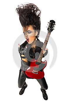 Young woman rock musician