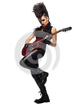 Young woman rock musician