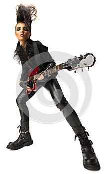 Young woman rock musician