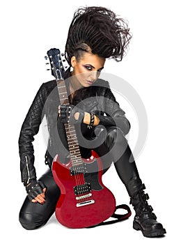 Young woman rock musician