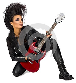 Young woman rock musician