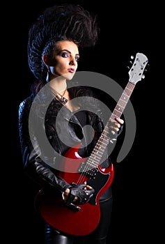 Young woman rock musician