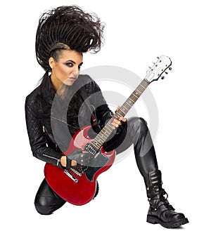 Young woman rock musician