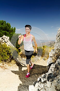 Young woman running