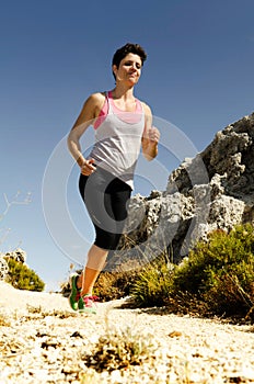 Young woman running