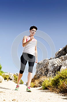 Young woman running