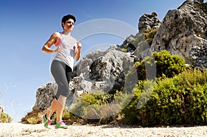 Young woman running