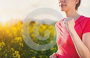 Young woman running photo