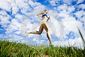 Young woman running outdoor