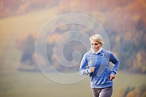 Young woman running