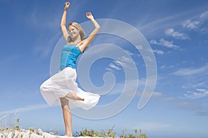 Young Woman on sand dune