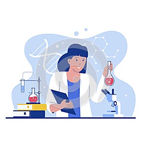 Young woman Scientist work in laboratory