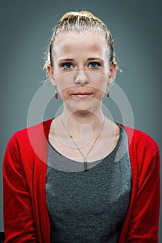 Young Woman with Serious Expression