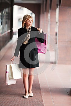 Young fashion woman with shopping bags