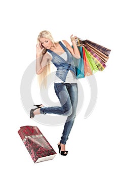 Young woman with shopping bags