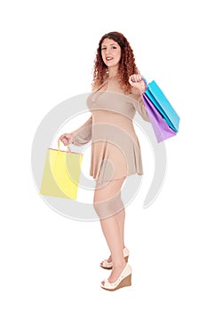 Young woman with shopping bags.