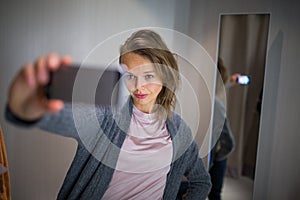 Young woman shopping in a fashion store