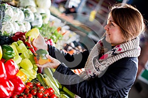 Young woman on the market