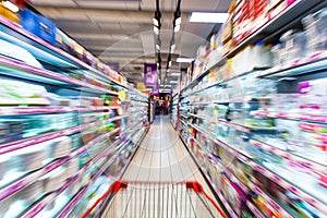 Young woman shopping in the supermarket