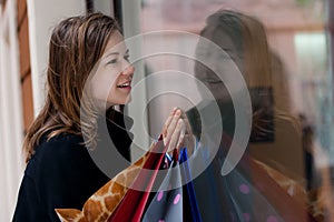 Young woman with shoppingbags