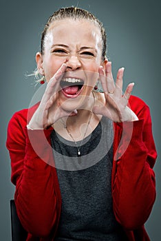 Young Woman Shouting