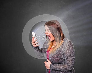 Young woman shouting