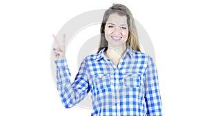 Young Woman Showing Ok Sign, White Background,Young,,,,