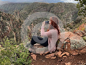 Young woman sight seeing at Royal Gorge