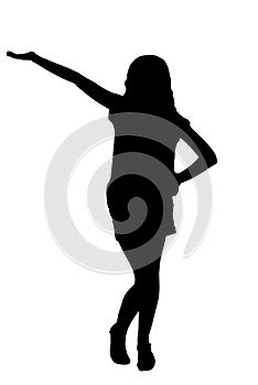 young woman silhouette and body expression black and white vector image fashion beauty on white background transparent mocup photo