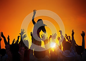 Young Woman Singing in Front of the Audience