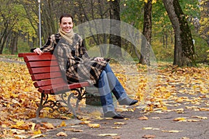 Young woman sitting on a bench