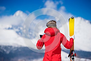 Young woman skiing