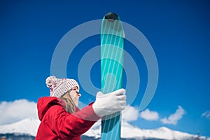 Young woman skiing