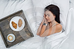 Young Woman Sleeping Bed Concept