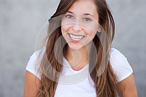 Young woman smiling photo