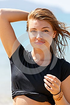 Young woman smiling at camera