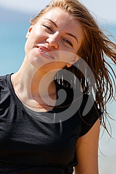 Young woman smiling at camera