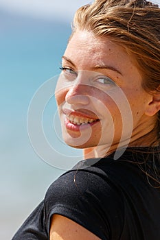 Young woman smiling at camera