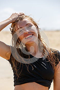 Young woman smiling at camera