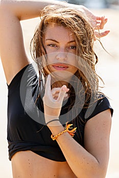 Young woman smiling at camera