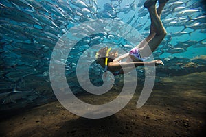 Young woman snorkeling