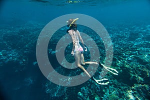 Young woman snorkeling